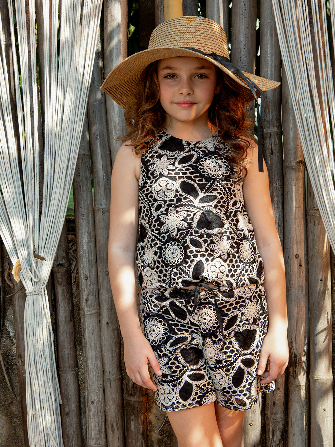 Girls Embroidered Woven Regular Fit Semi-Casual Cord Set