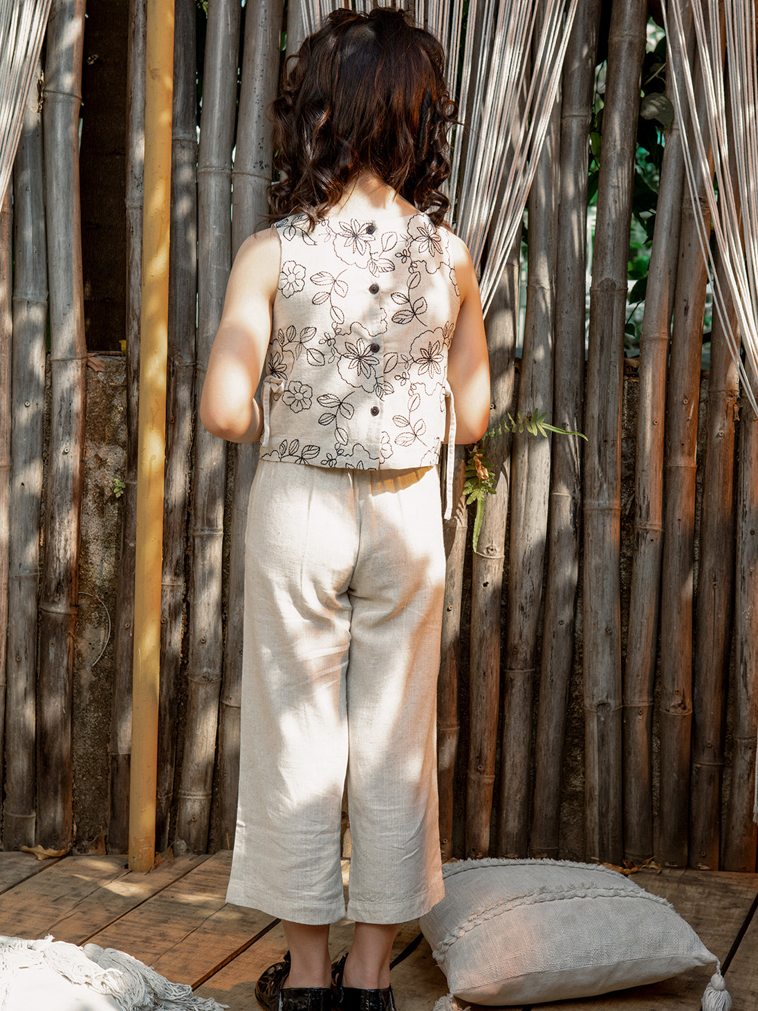 Girls Embroidered Woven Regular Fit Cord Set