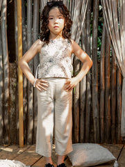 Girls Embroidered Woven Regular Fit Cord Set