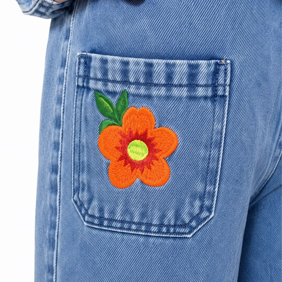 Vitamins Girls Denim Cord Bottom Stone Blue