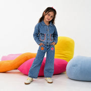 Vitamins Girls Denim Cord Top Stone Blue