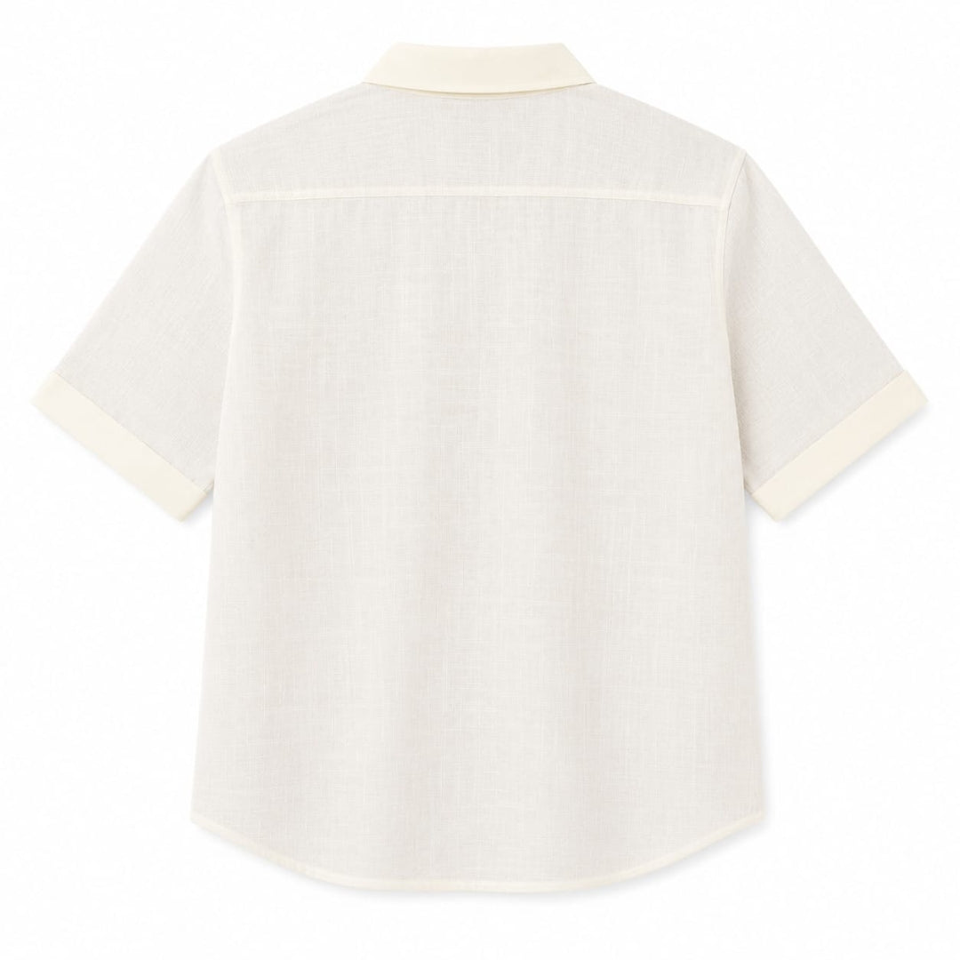 Printed Cord Top for Girls Winter White