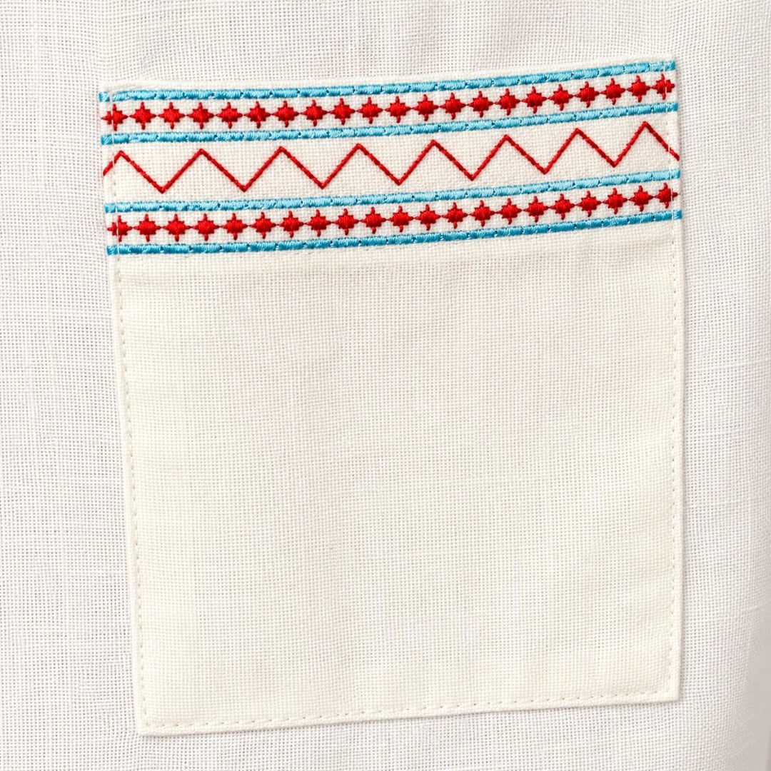 Printed Cord Top for Girls Winter White