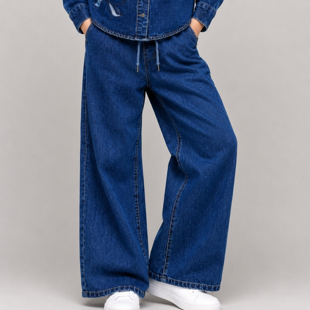 Girls Embroidered Cord Bottom Dx Blue by Vitamins