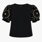 Vitamins Girls Embroidered Cord Top Black