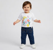 Flared Fit Denim with Cat Pockets Blue