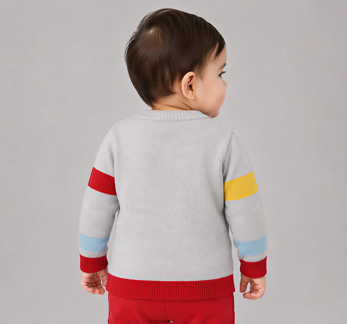 Sweater with Dog Placement Intarsia Multicolor