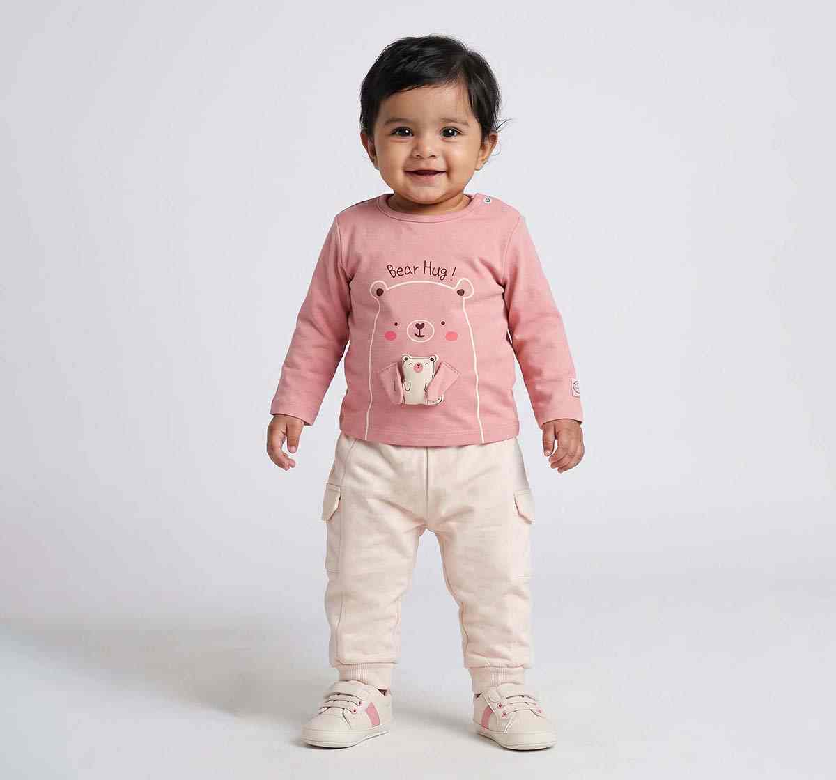 T-Shirt with Applique & Jogger Set Peach