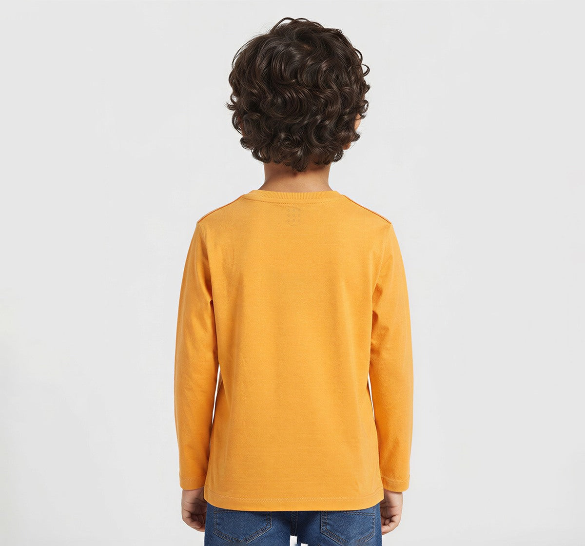Full Slevees Crew Neck T-Shirt Withprint Yellow