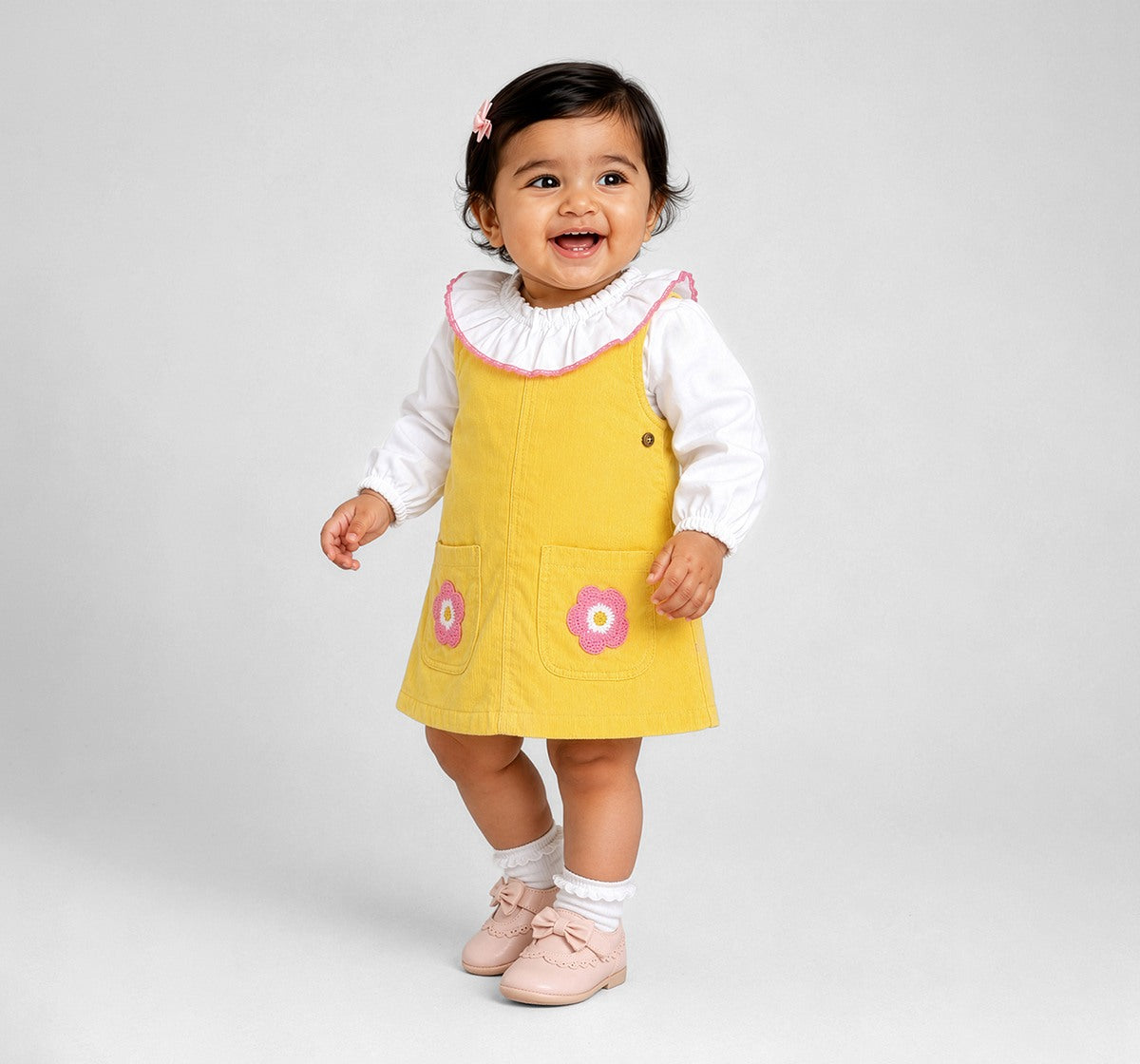 Corduory Dress with Top Yellow