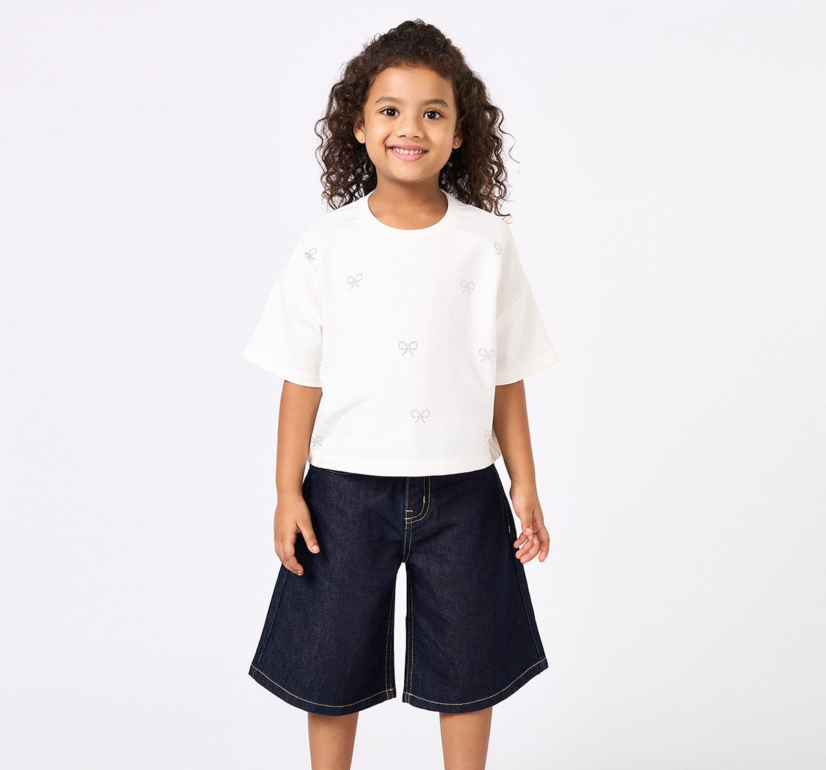 Looper T Shirt with Silver Studs Off White