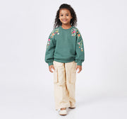 Sweatshirt with Emb At Shoulder Green