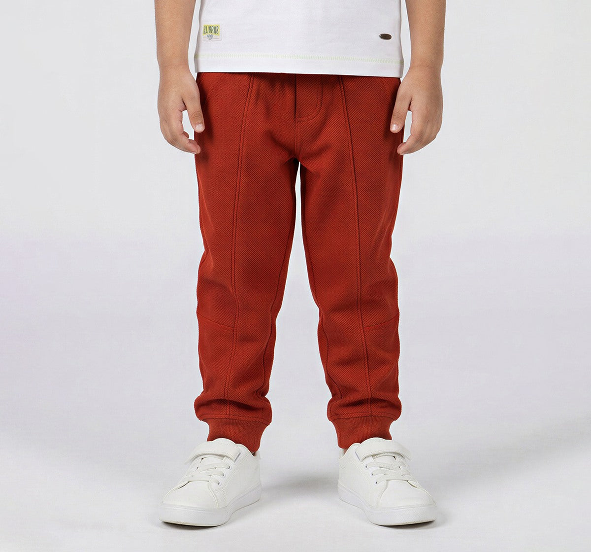 Boys Rust Cotton Blend Regular Fit Knit Joggers