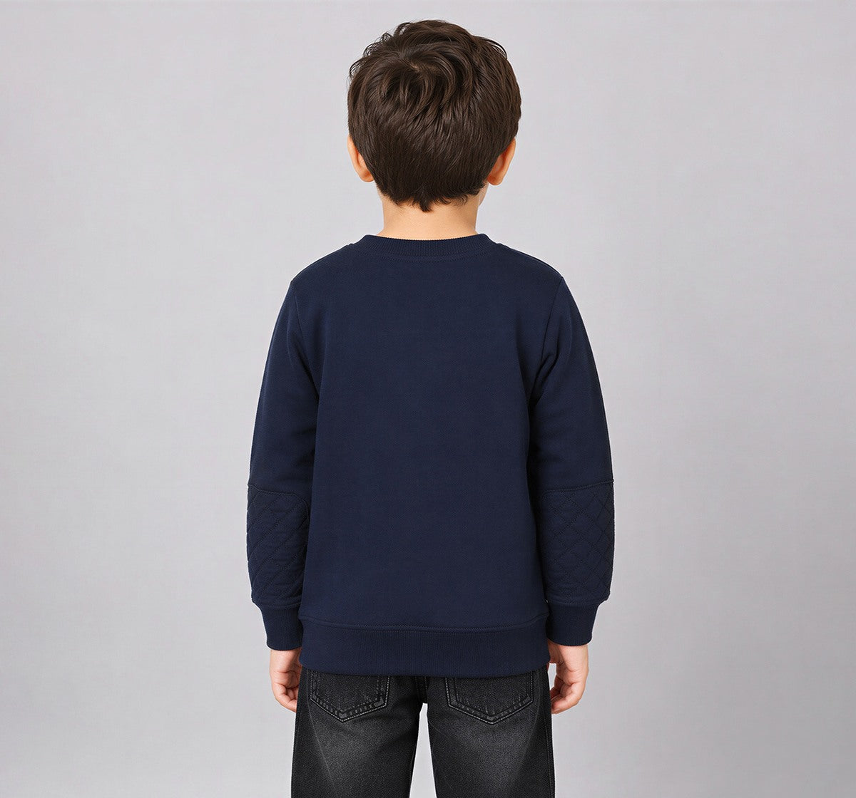 Boys Navy Embroidered Bear Regular Fit Sweatshirt