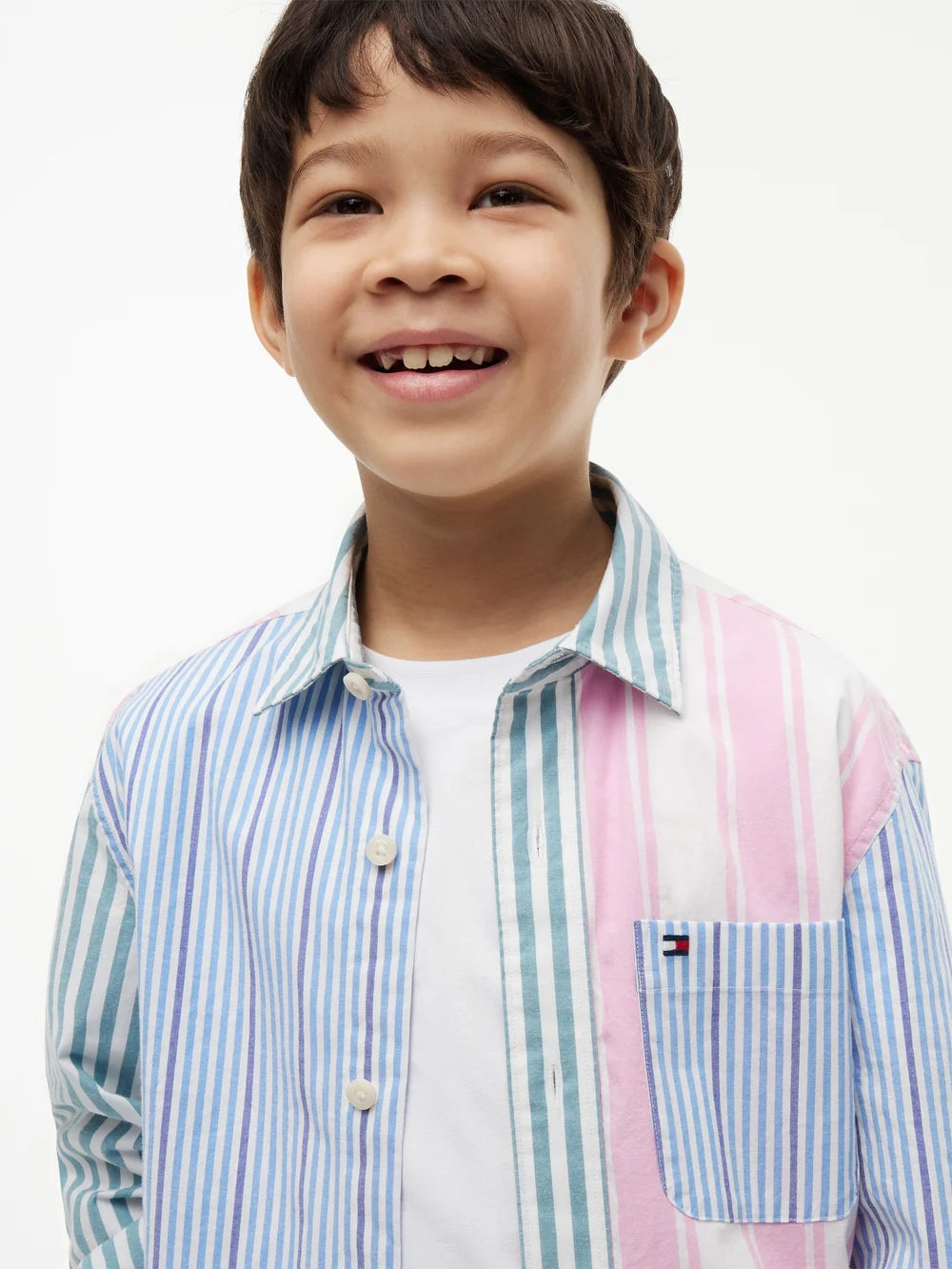 Boys Colorblock Shirt Copenhagen Blue Multi Stripe