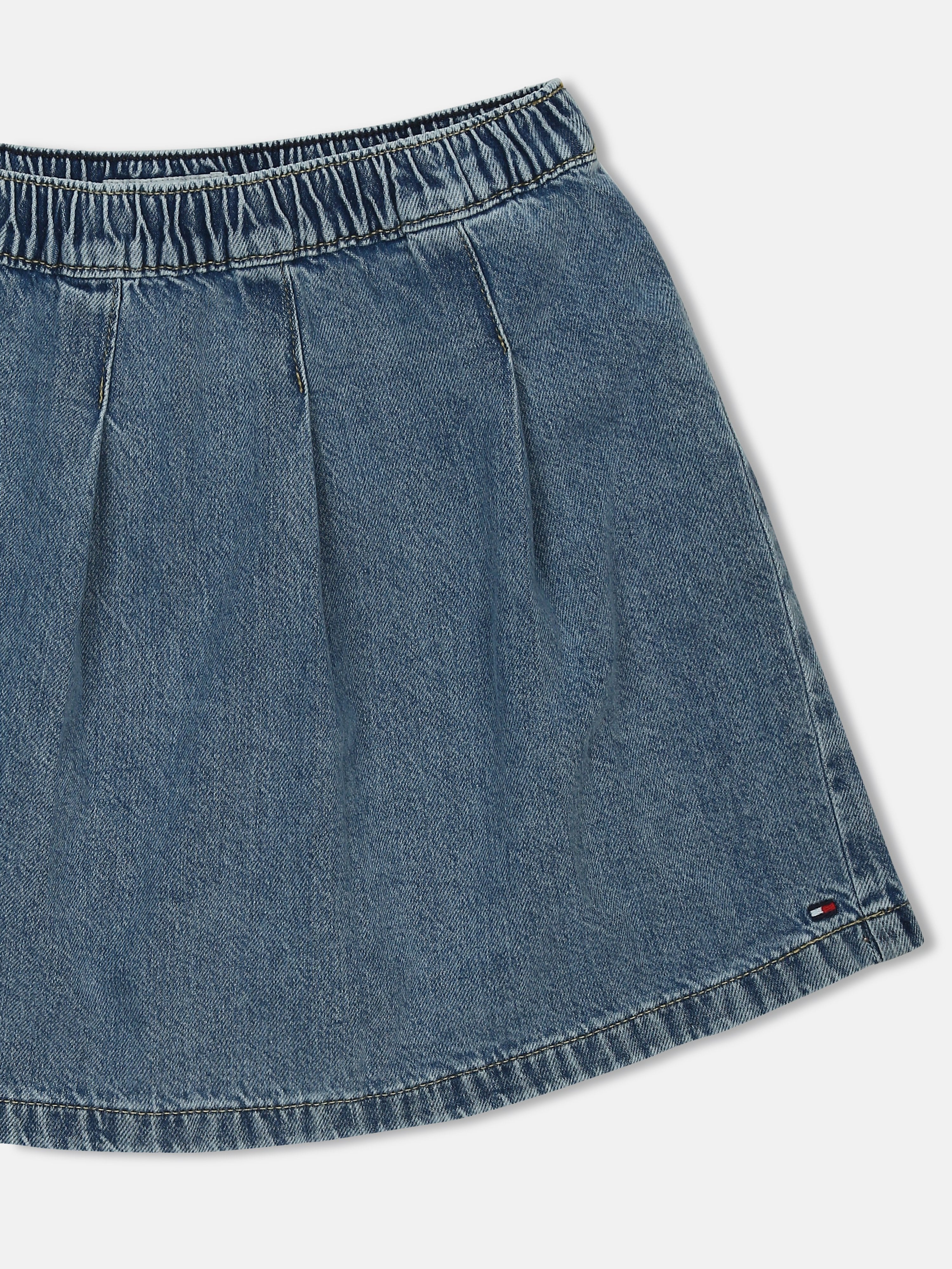 Mid Rise Denim Skirt for Girls Blue
