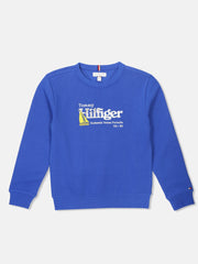 Logo Blue Regenerative Cotton Sweatshirt for Boys