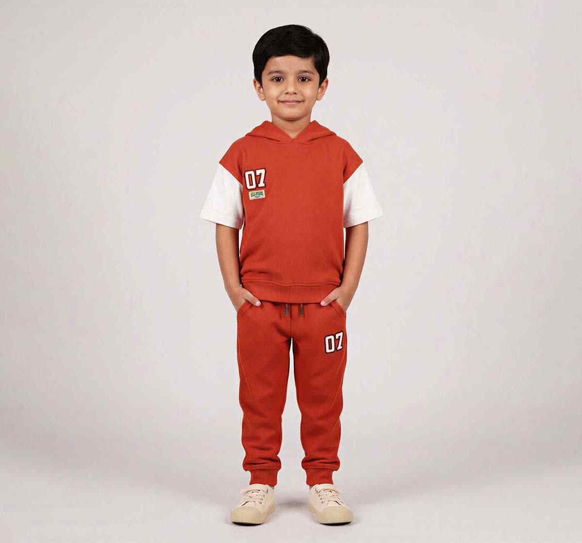 Hooded T-Shirt Withjogger Coordinate Set Red