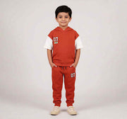 Hooded T-Shirt Withjogger Coordinate Set Red