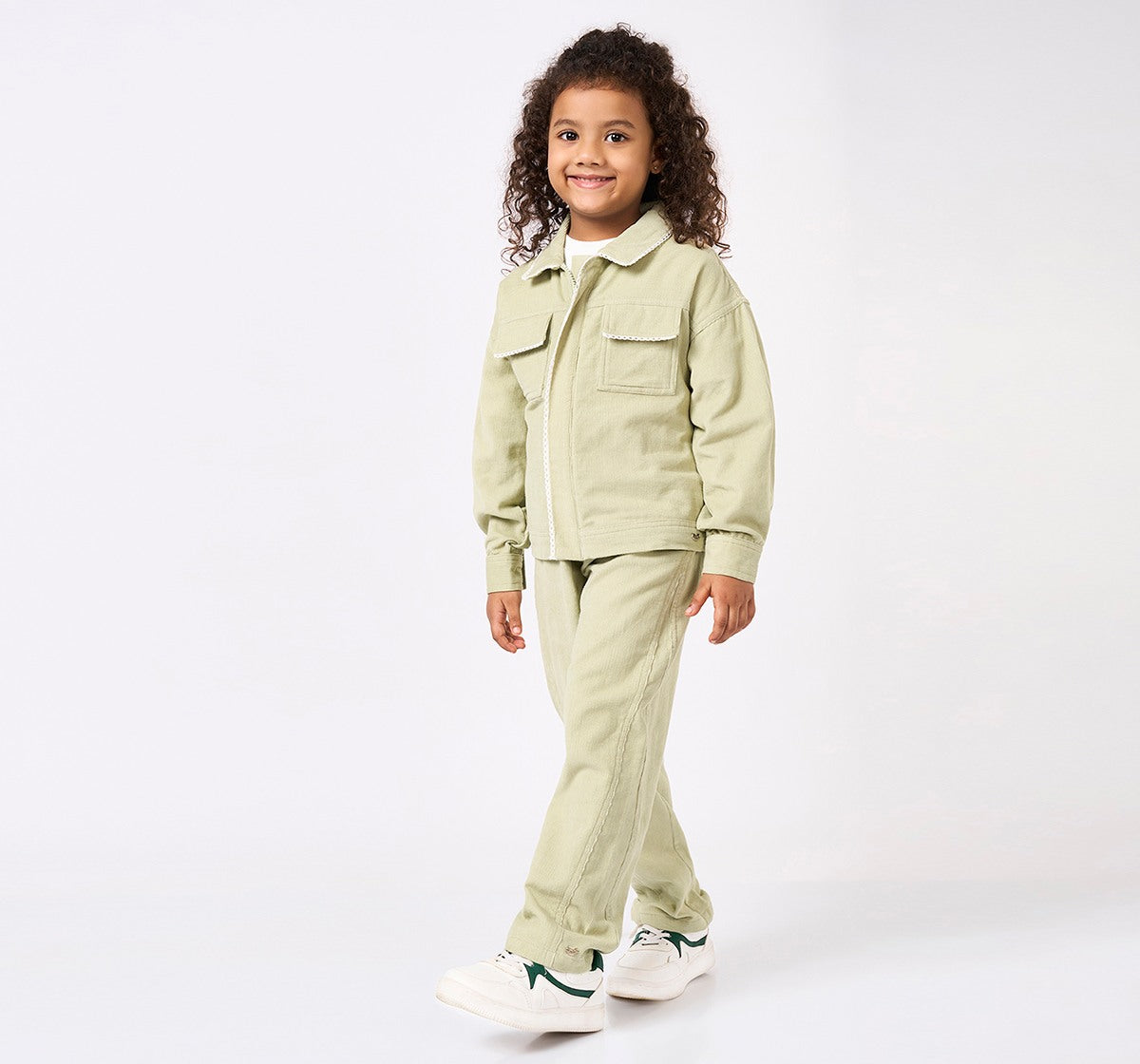 Barrel Fit Corduroy Pant Green
