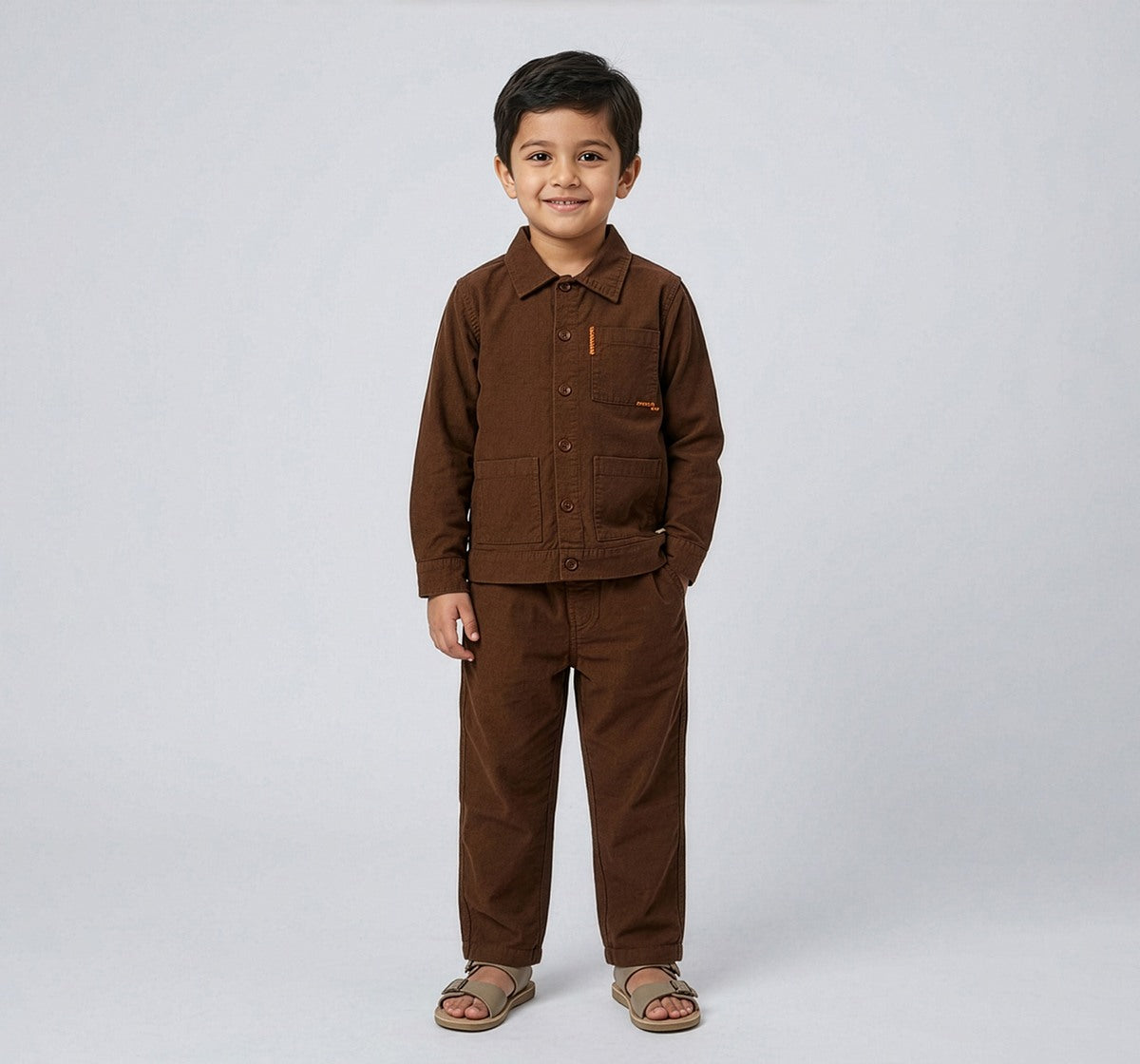 Boys Brown Corduroy Jacket and Jogger Co-ord Set