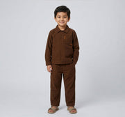 Corduroy Jacket & Jogger Coordinate Set Brown