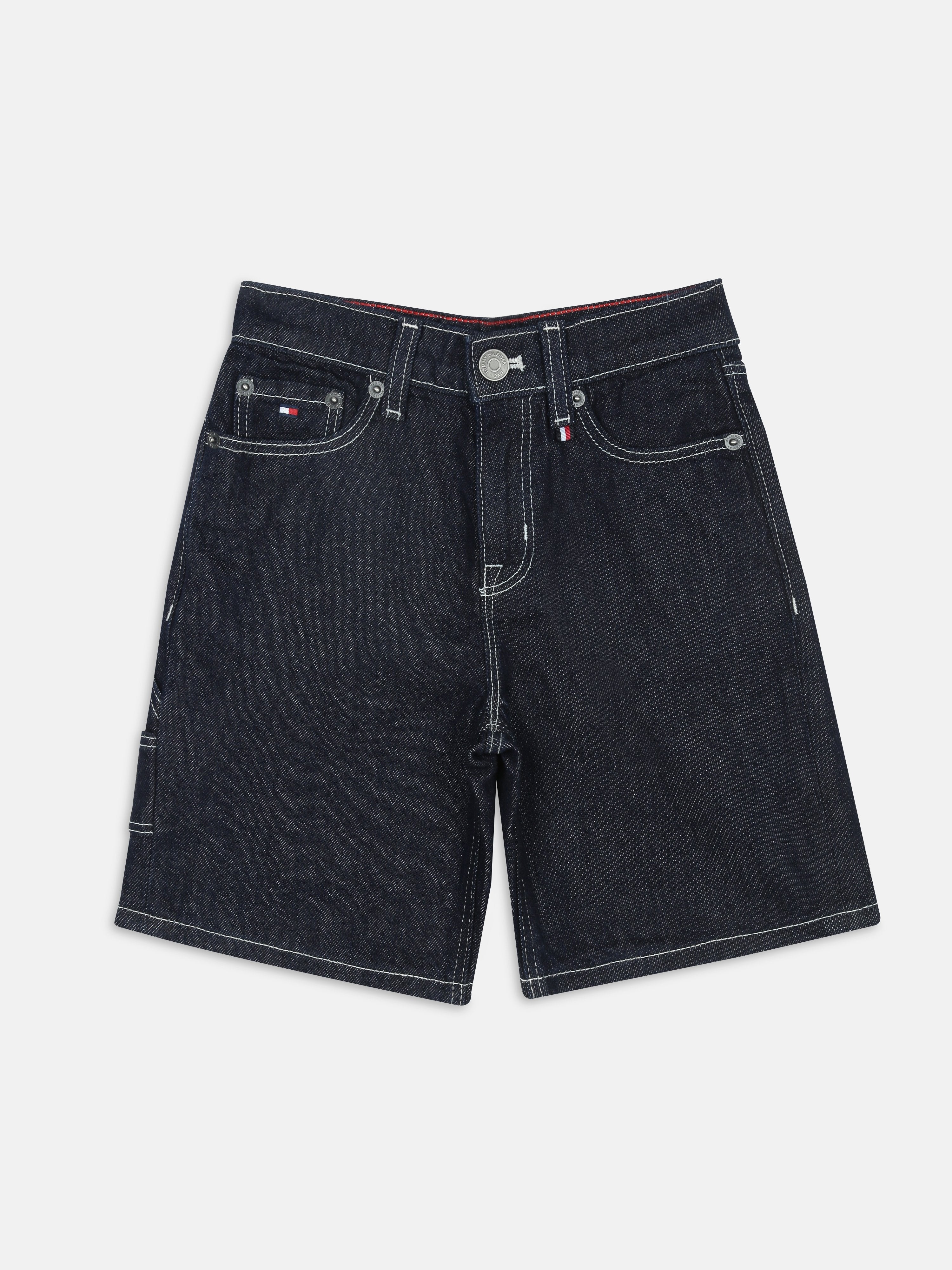 Girls Dark Blue Loose Fit Straight Non-Denim Pants