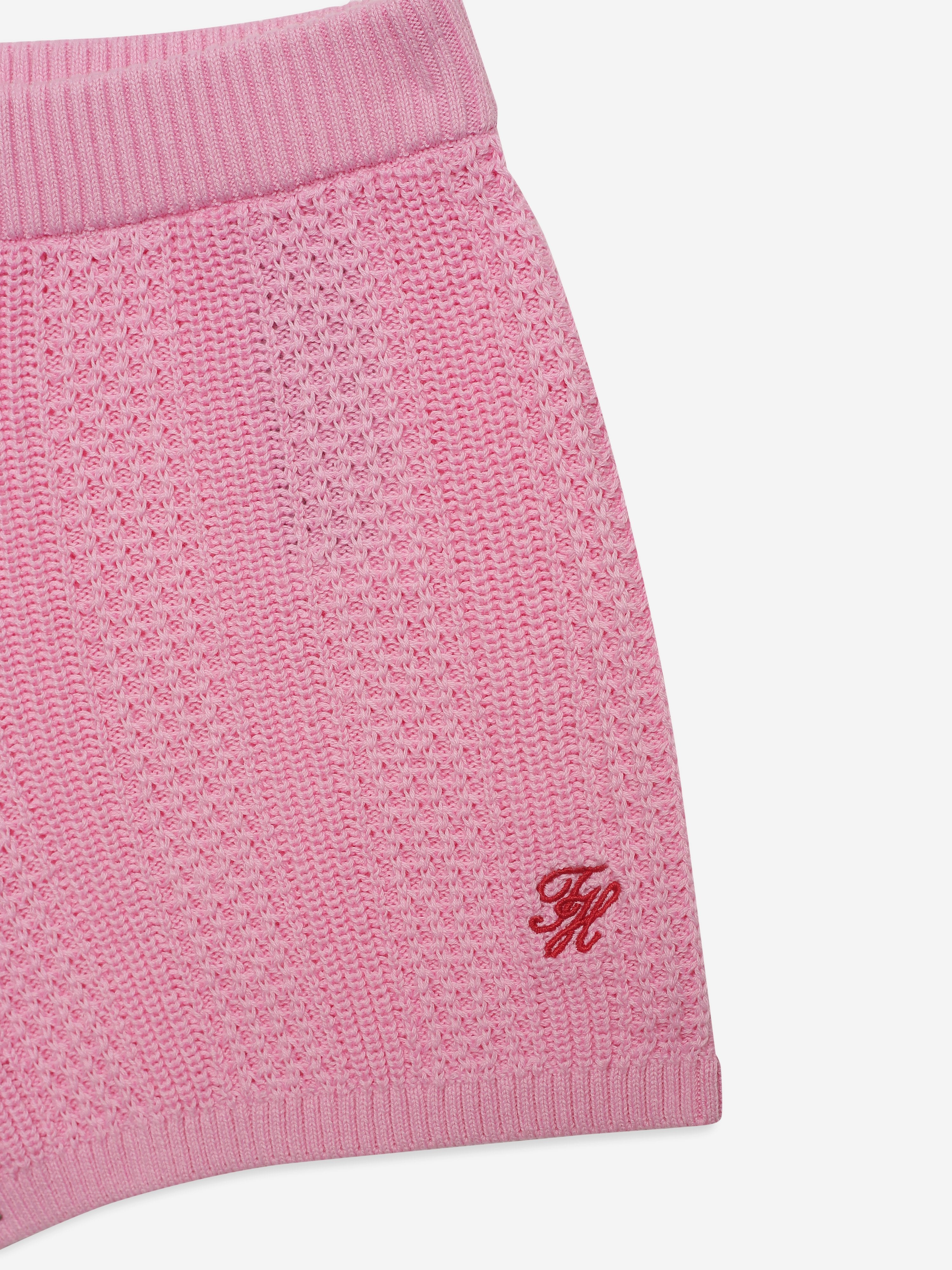 Girls Pink Elasticated Waist Knit Pants