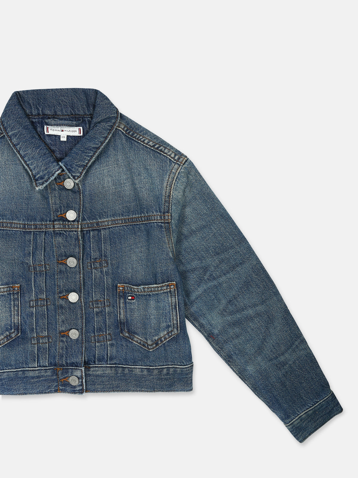 Logo Denim Jacket for Girls Blue