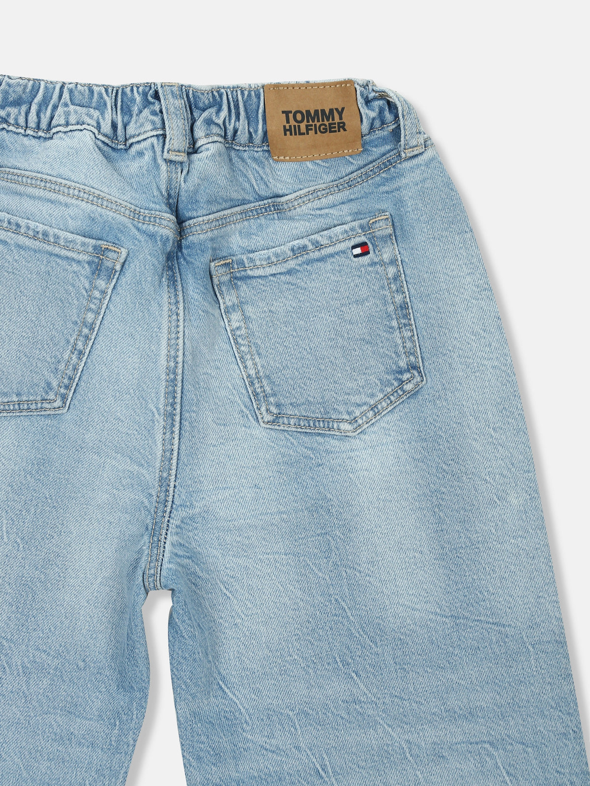 Boys Light-Wash Wide Leg Fit Mid Rise Jeans Denim Light