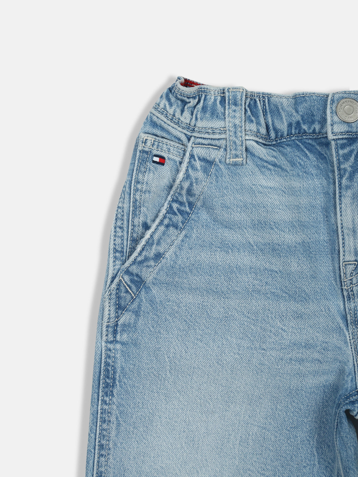 Solid Blue Cotton Blend Loose Fit Denim Shorts for Boys