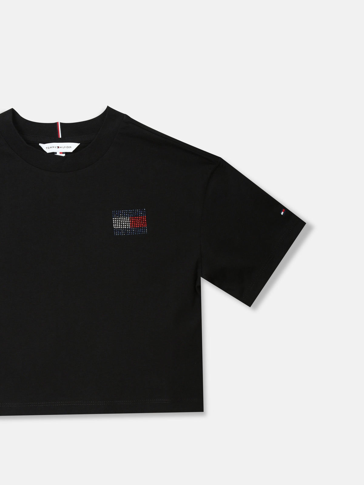 Girls Logo Embellished Relaxed Fit Cotton T-Shirt Black