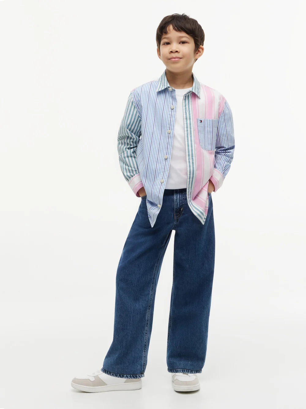 Boys Colorblock Shirt Copenhagen Blue Multi Stripe