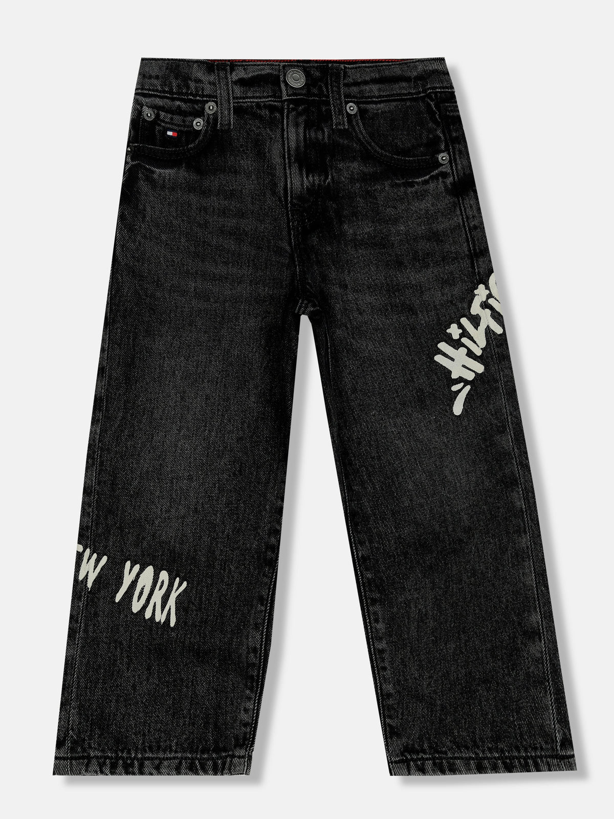 Boys Mid-Wash Loose Fit Mid Rise Jeans Denim Black