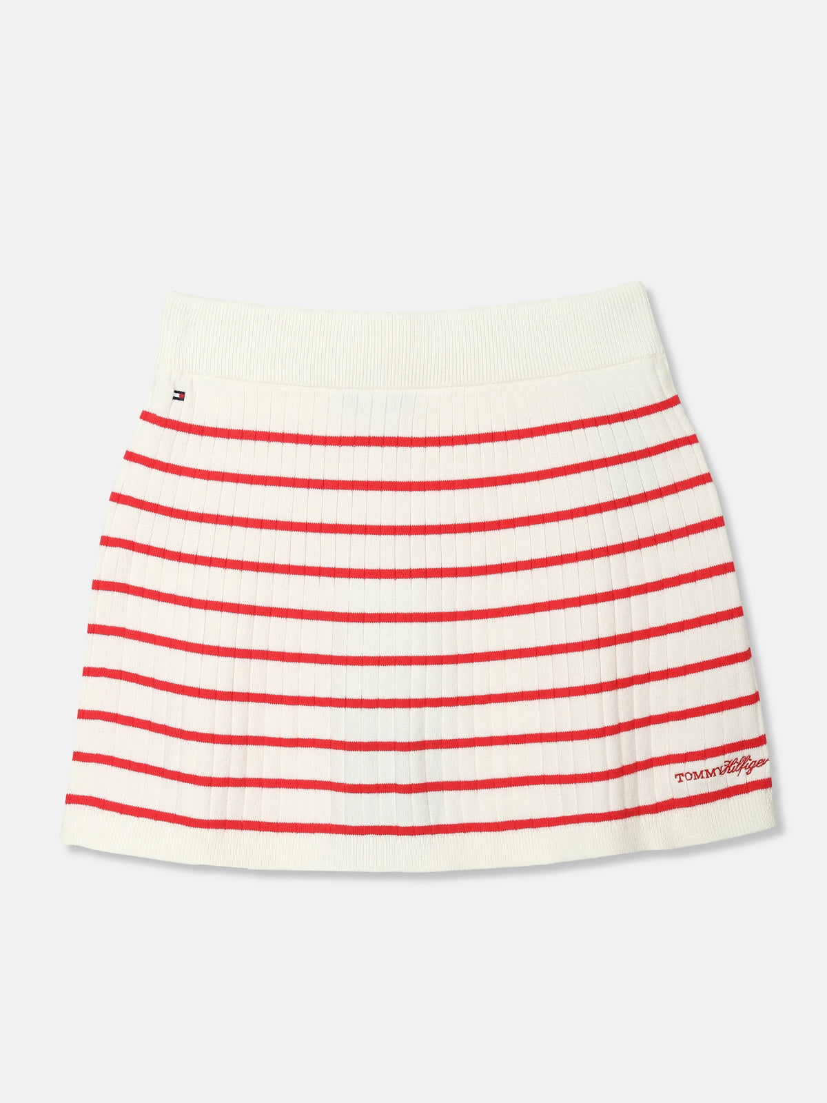Girls Regular Fit Striped Mid Rise Skirt Red Alert Stripes