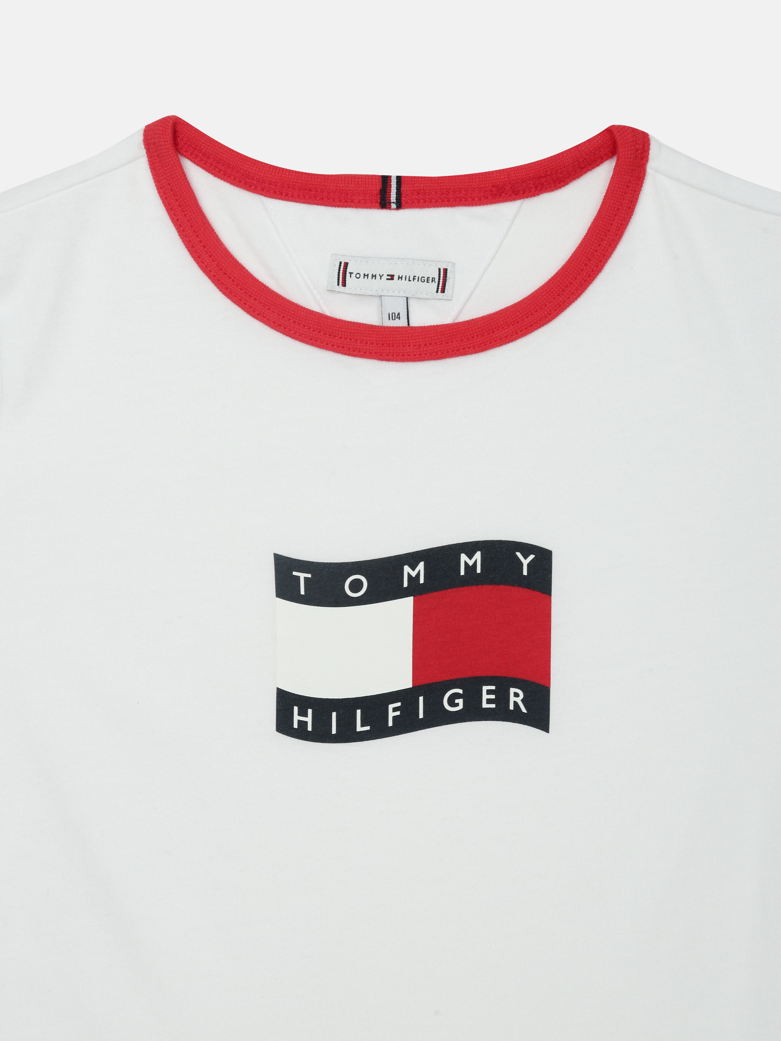 Girls White Regenerative Cotton Logo Knit Casual Top