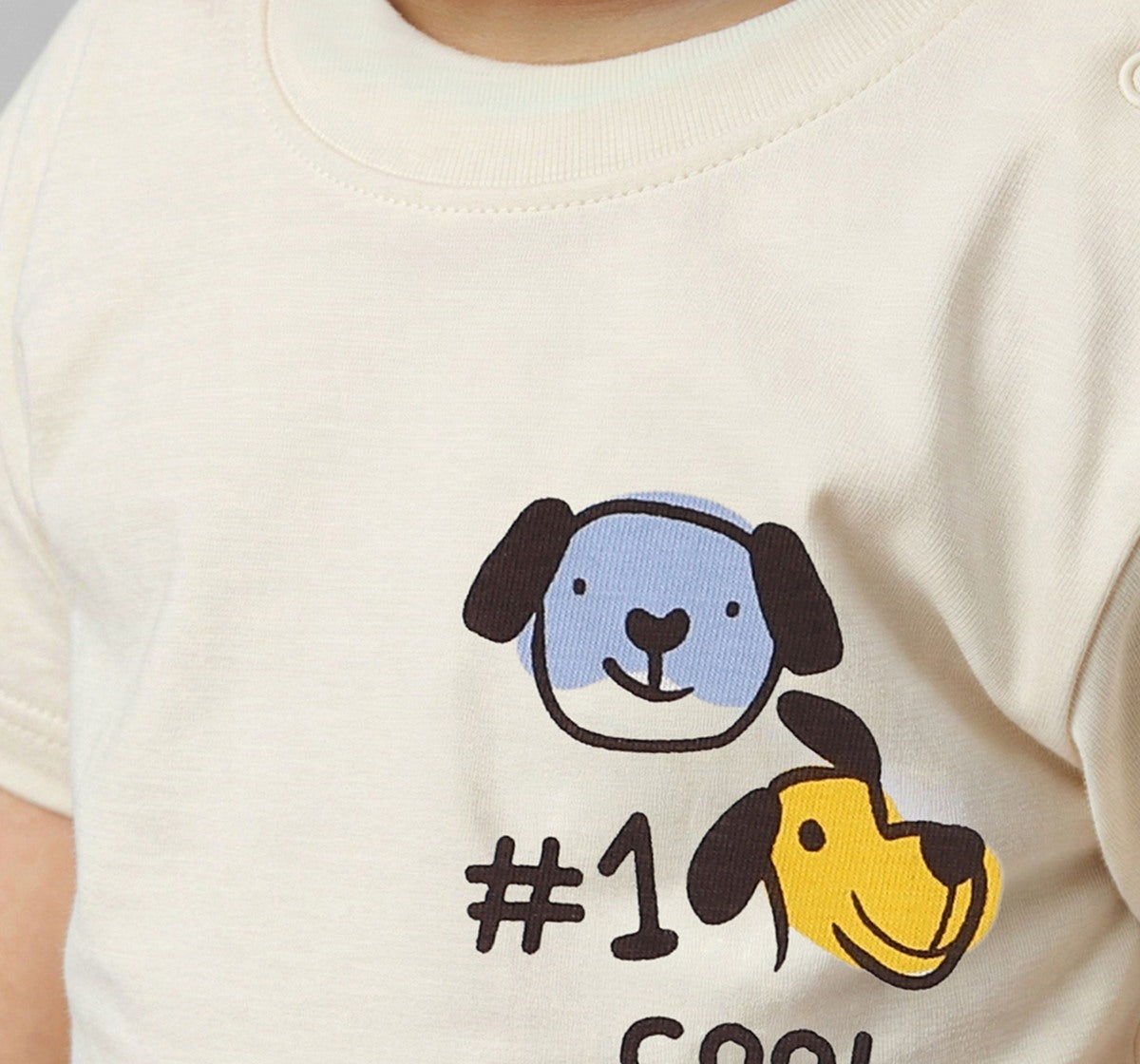 Antifit T-Shirt with Front & Back Print Off-White
