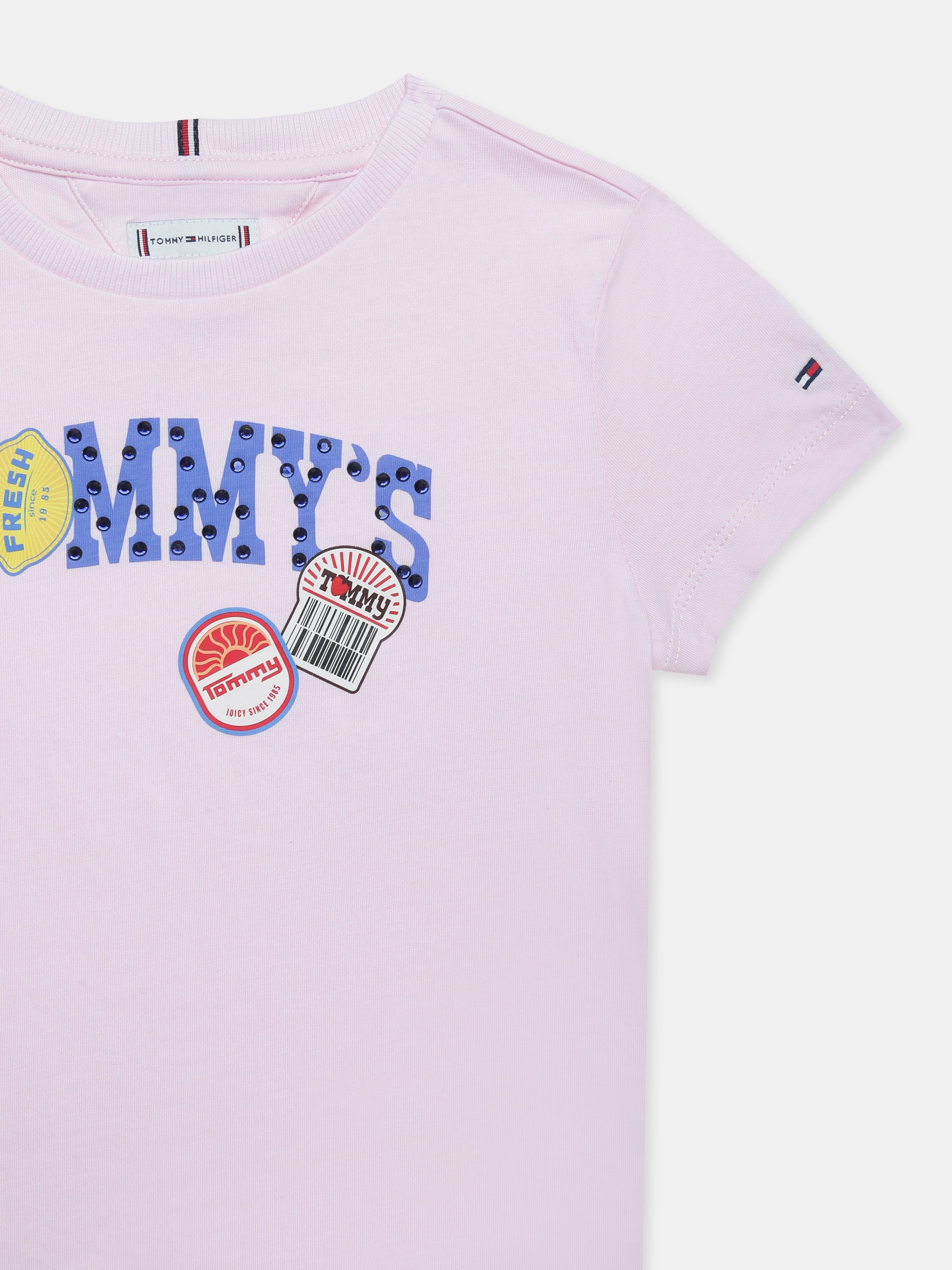 Girls Pink Regenerative Cotton Logo Casual Knit Top