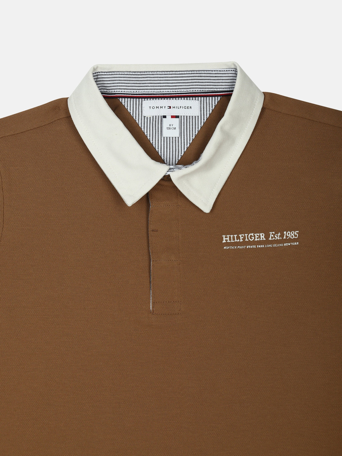 Boys Solid Regular Fit Cotton Polo T-Shirt Hickory