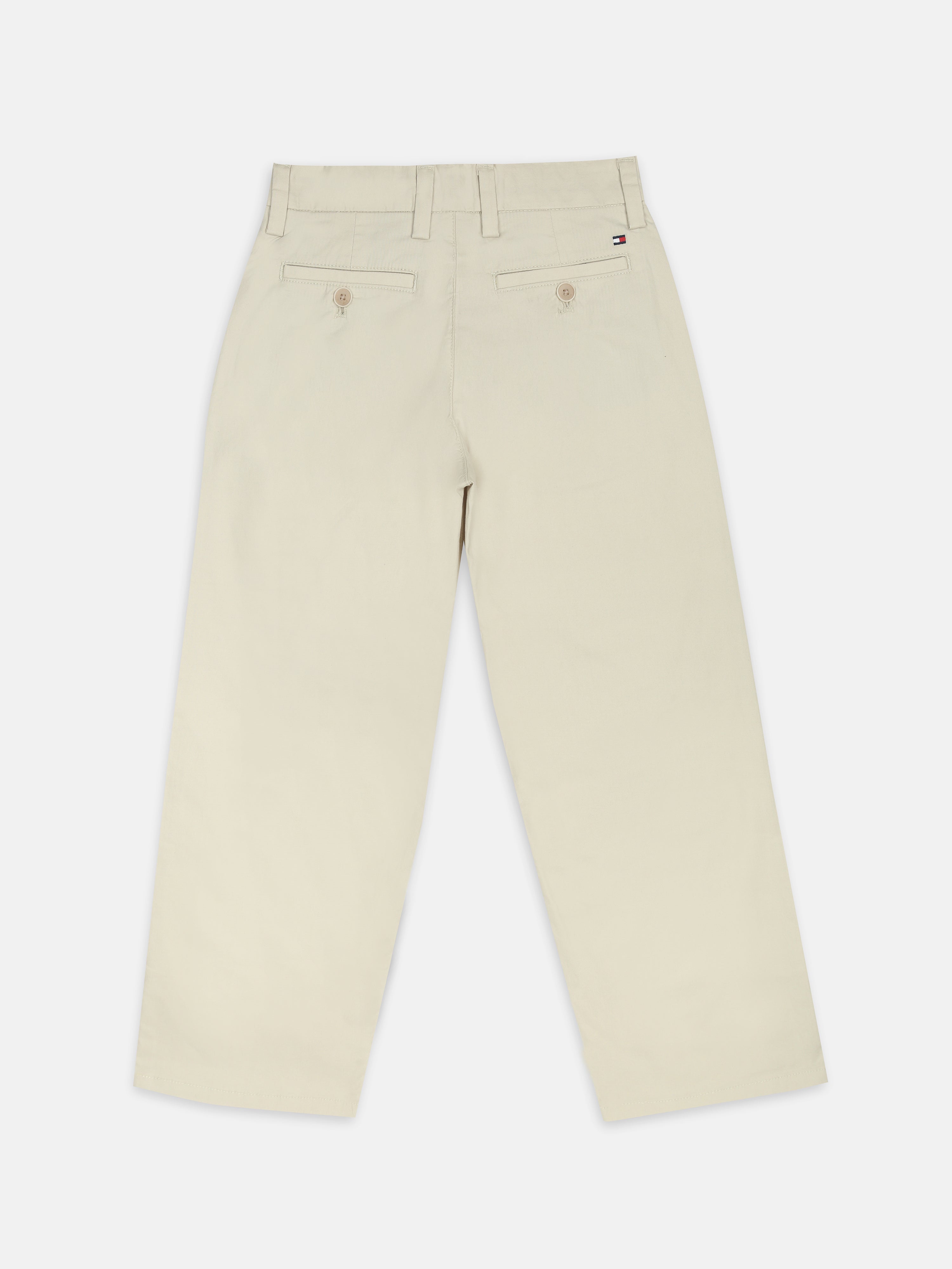 Boys Beige Baggy Fit Mid Rise Chinos