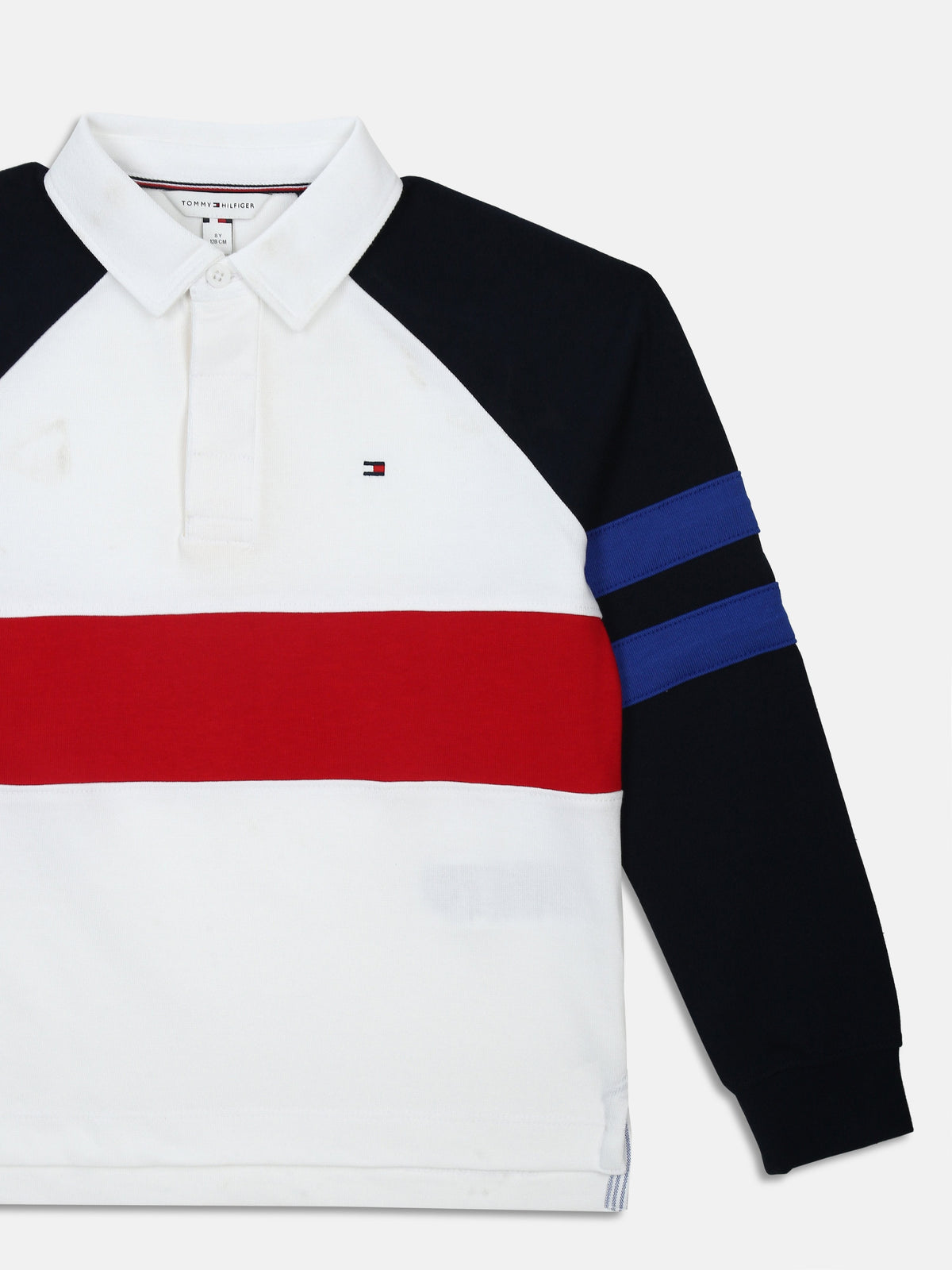 Boys Colorblock Regular Fit Cotton Sweatshirt White