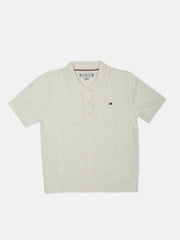 Pointelle Knit Sweater for Girls Off White