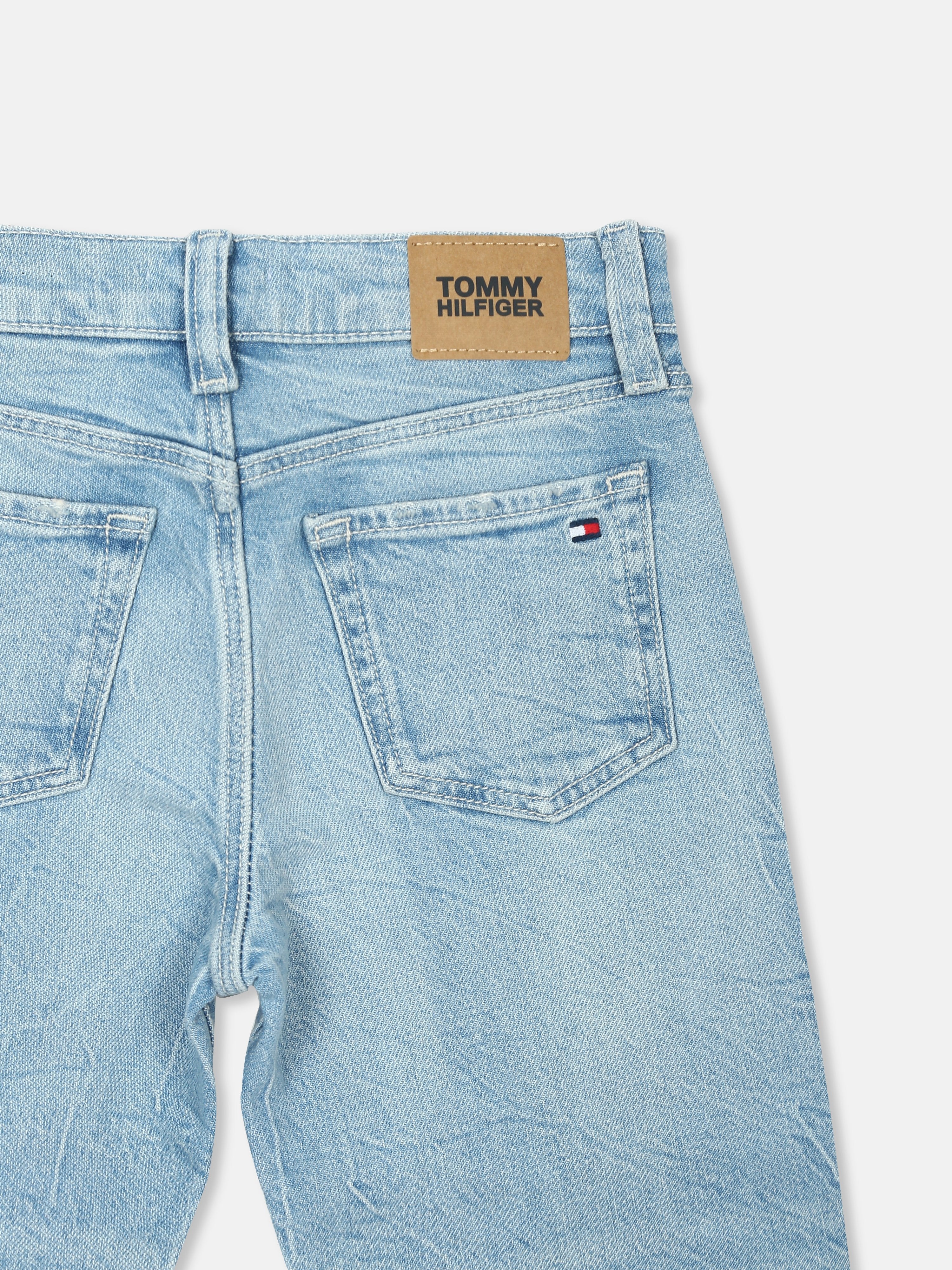 Light Wash Blue Cotton Blend Regular Fit Jeans for Boys