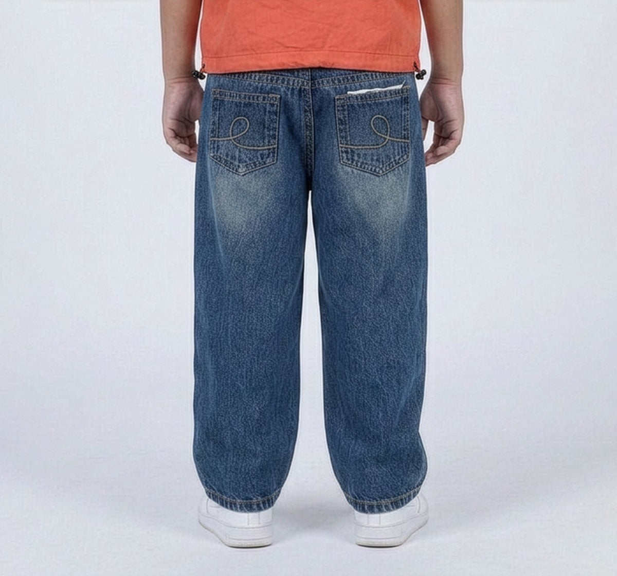 Boys Blue Cotton Denim Relaxed Fit Jeans