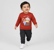 Sweatshirt with Print Maroon