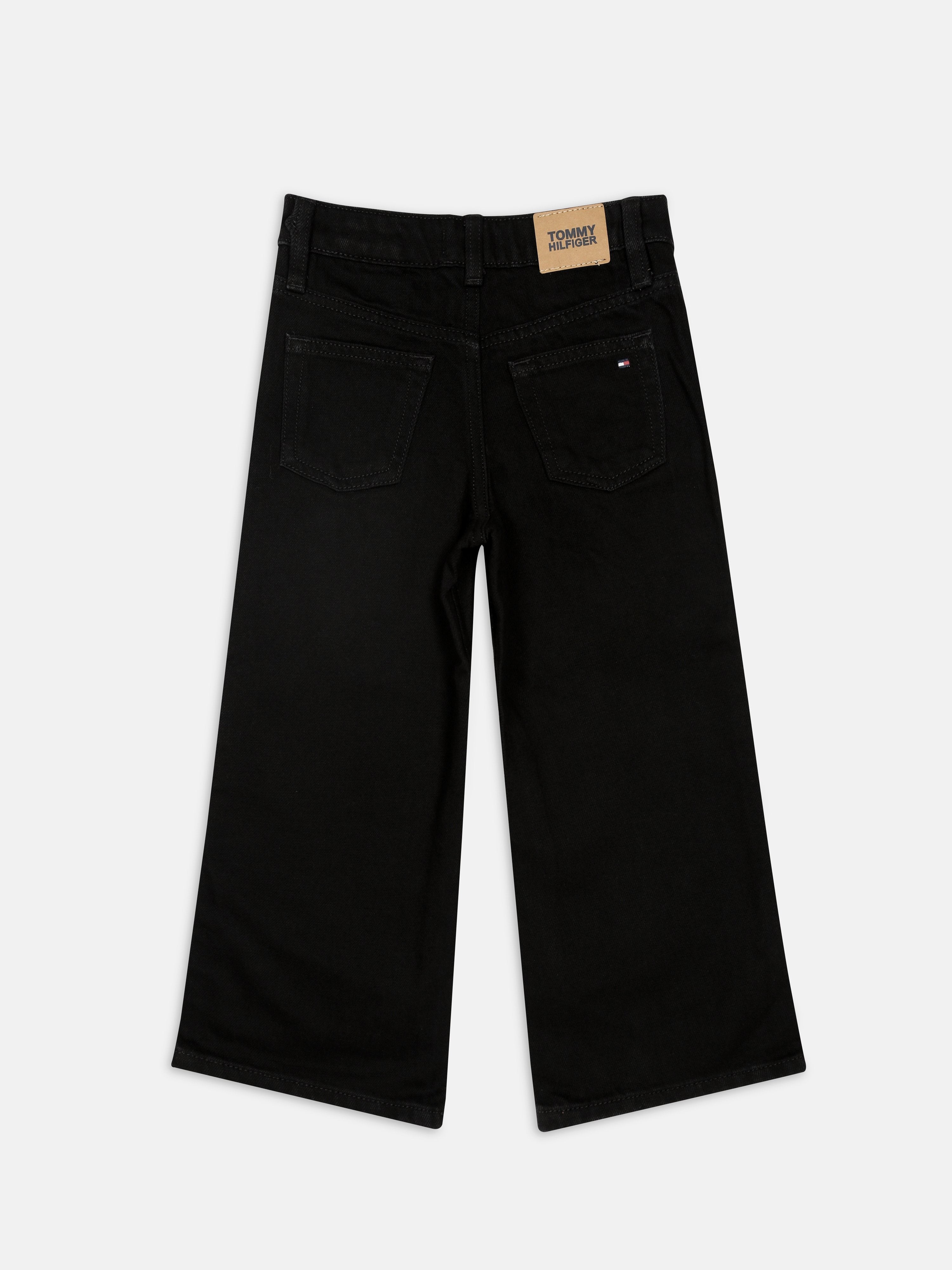 Girls Black Straight Fit Denim Jeans with Soft Blend