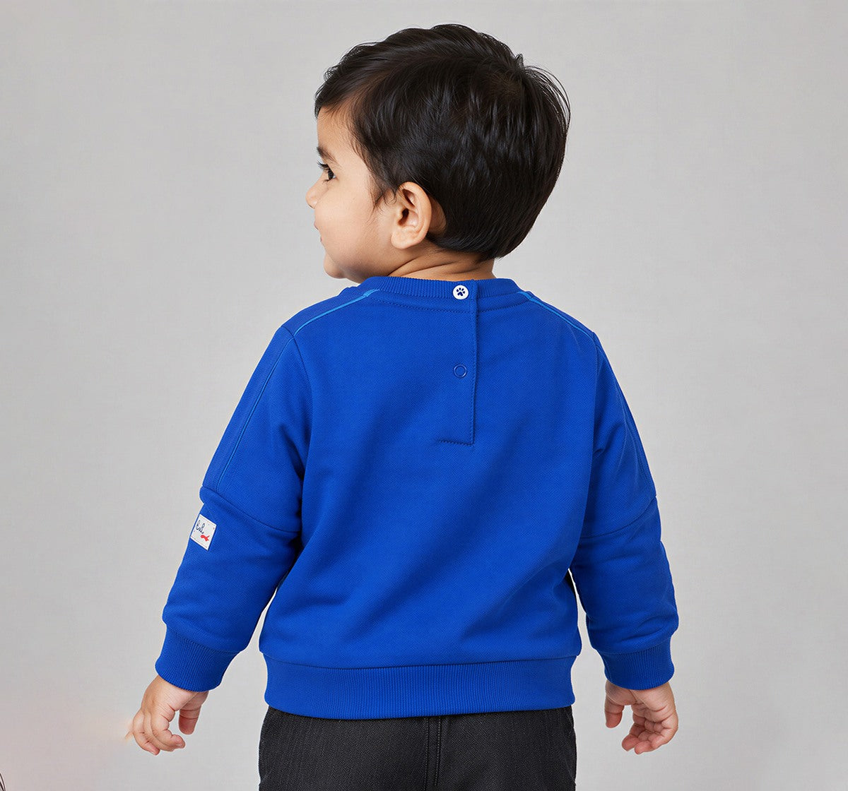 Sweatshirt with Terry Embroidery Blue
