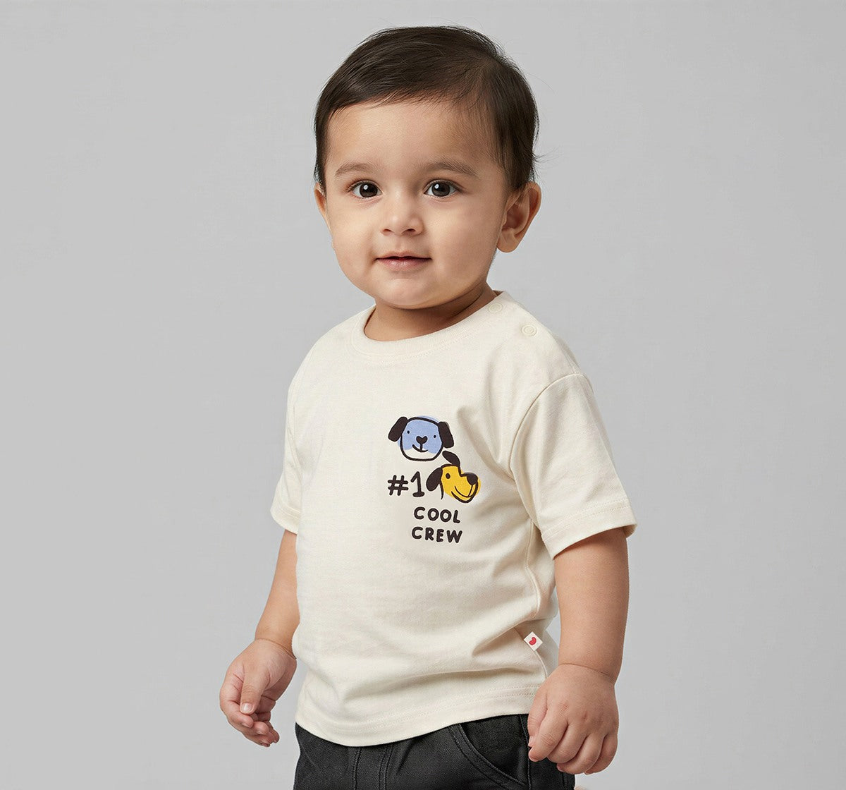 Antifit T-Shirt with Front & Back Print Off-White