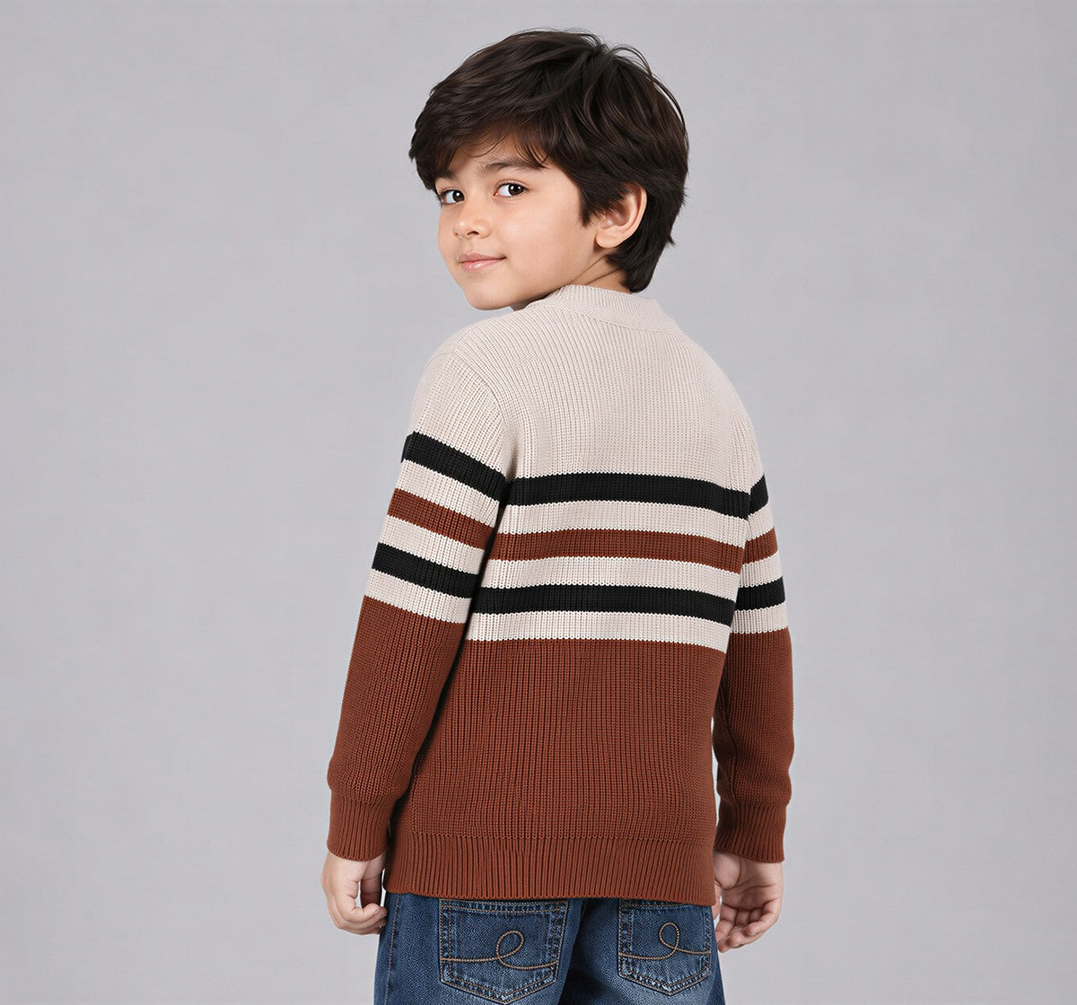 Flat Knit Sweater Brown