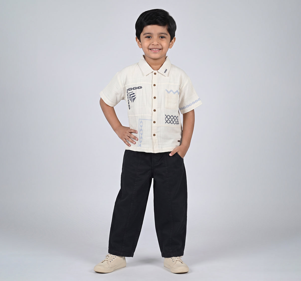 Twill Trousers Peach Finish Twill Navy